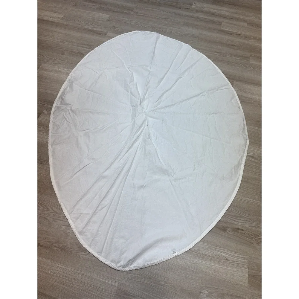 White 100% Cotton Sateen Classic Cloth Casual Elegant Durable Oval Tablecloth